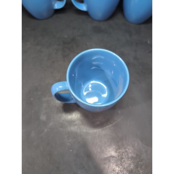 Corelle Stoneware Blue Coffee Mugs, Tea Cups, Set Of 4, Vintage Made in Thailand - Picture 6 of 9